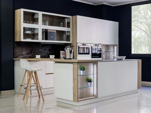 cocinas en blanco y madera